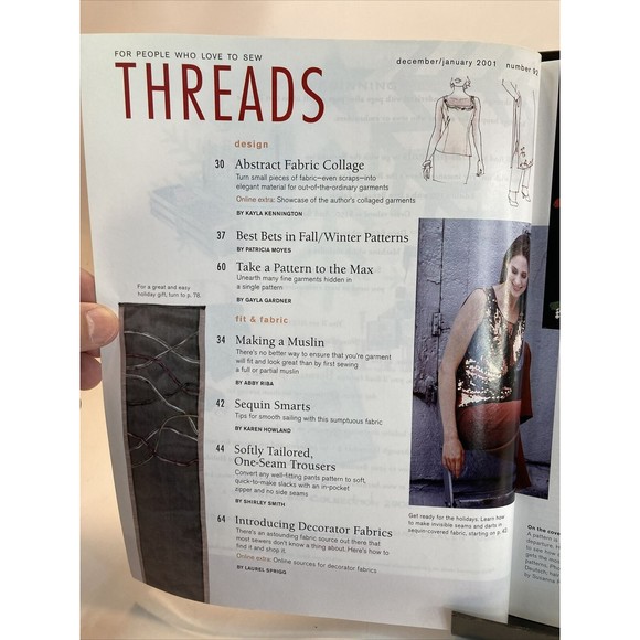 Taunton's Threads Magazine January 2001 #92 See Pics for Articles - Picture 2 of 3